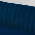 Soffa Loveseat 2-Sits Himmelsblå av Tyg med Linnelook och Trä för Vardagsrum Dubbelsoffa med Träben Lastkapacitet upp till 150 kg 117 x 56,5 x 77 cm