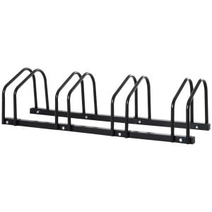 Cykelställ för 5 Cyklar, Robust Parkeringsställ för Golv eller Vägg, Väderbeständig Förvaring av Cyklar, Silver, 145 x 33 x 27 cm