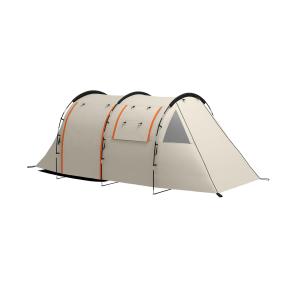 Tunneltält Campingtält Khaki av Polyester för Trädgård och Utomhusbruk Familjetält för 5 Personer med 2 Rum Vattenpelare 3000 mm