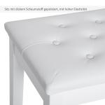 Pianopall Prisvärd Vit Massivträ för Piano och Keyboard med Förvaring och Dyna i Konstläder för Musiker 76 x 36 x 50 cm