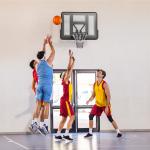 Väggmonterad Basketbåge med Rivbeständigt Nät för Inomhus- och Utomhusbruk, Svart
