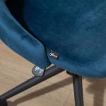Ergonomisk Kontorsstol i Blått Tyg, Justerbar Snurrstol för Vardagsrum och Kontor, Bekväm Arbetsstol i Modern Design, Blå