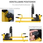 Sissy Squat Bänk Stabil Gul Svart Stål för Benträning och Magträning Justerbar 3 i 1 Trainer Upp till 120 kg 50 x 97 x 44,5–56,5 cm