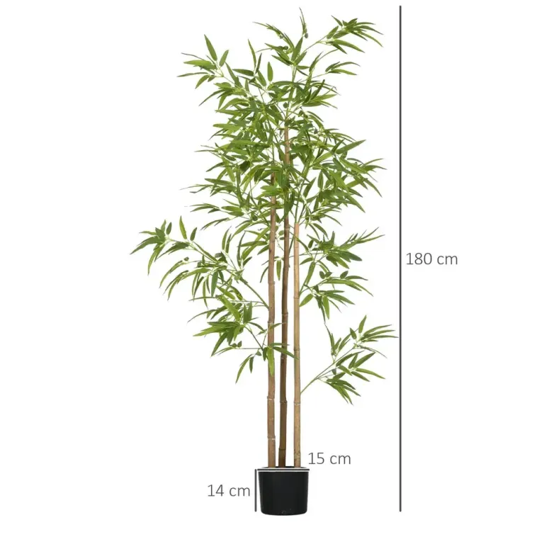 Konstgjord Växt Bambu Grön av Plast Konstträd 180 cm