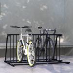 Cykelställ Multipelställ Silver av Stål för Utomhusbruk Väderbeständigt Stativ för upp till 6 Cyklar 155 x 100 x 75 cm