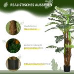 Konstgjord Växt Palm Grön av Plast för Inomhus och Utomhusbruk Konstträd med 36 Grenar 160 cm