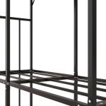 Vedhylla Vedförråd Svart av Stål för Utomhusbruk Träskydd med Lock Lastkapacitet 100 kg 186 x 75 x 185 cm