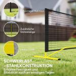 Pickleballnät Bärbart Nät med Bärväska Gul av Metall och Nät för Inomhus och Utomhus Sportnät 6,7 m