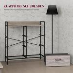 Byrå Förvaringsskåp med 6 Lådor Grå av Tyg ve Stål för Vardagsrum ve Sovrum Skänk i Industriell Design med Trälook