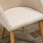 Matsalsstolar 2-pack Prisvärd Beige Tyg för Kök och Matsal i Skandinavisk Design med Ben i Trä Hållbar Modell Upp till 150 kg