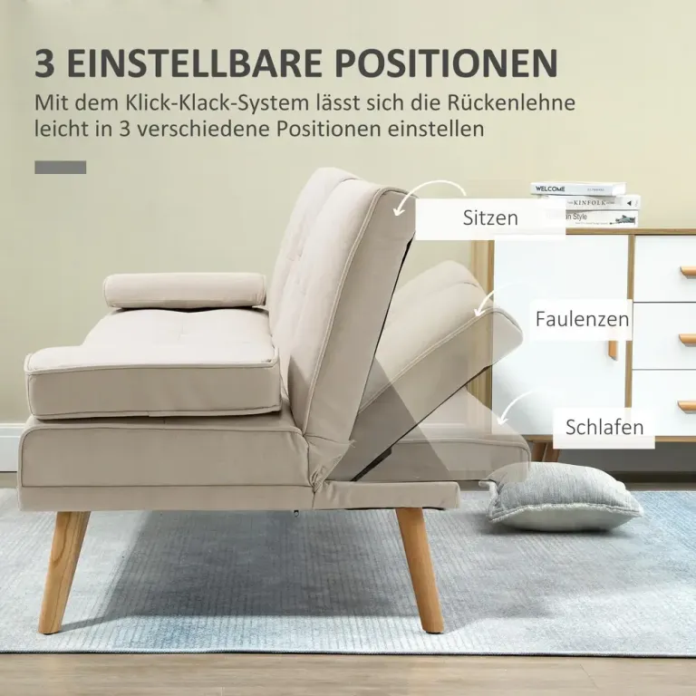 Bäddsoffa Soffa Grå av Tyg med Linnelook Scandi 3-Sits
