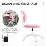 Kontorsstol Skrivbordsstol Rosa av Sammet och Metall för Hemmakontor och Spel Ergonomisk Snurrstol Justerbar i Höjdled Utan Armstöd