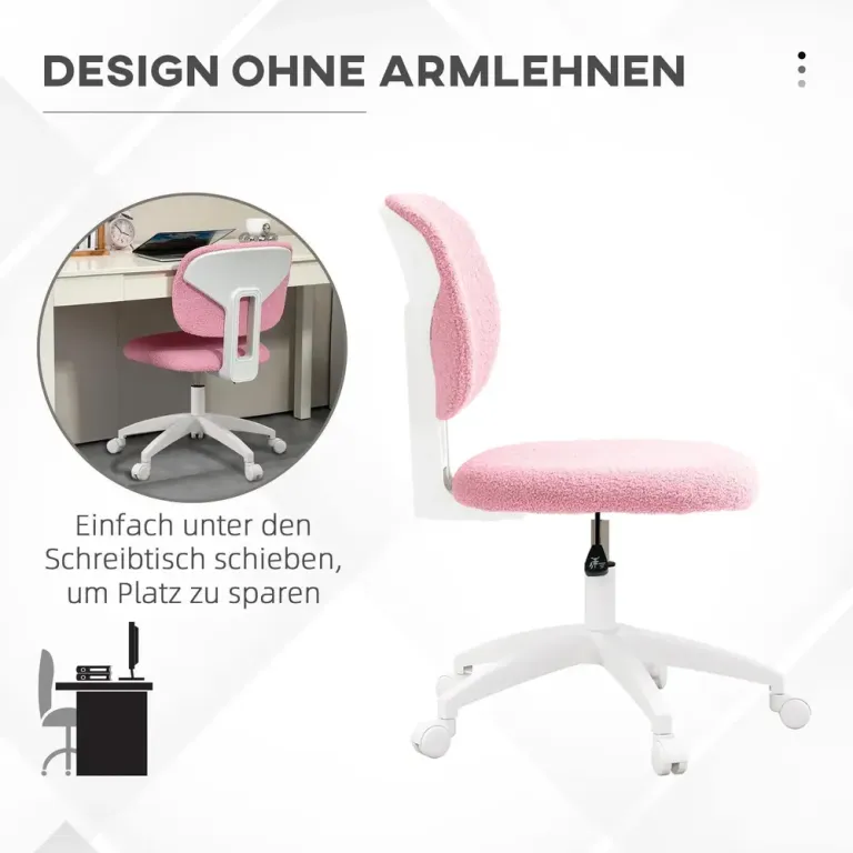 Kontorsstol Rosa av Sammet och Metall