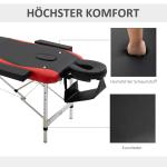 Hopfällbar Massagebänk i Aluminium, Höj- och Sänkbar Behandlingsbänk med Nackstöd, Portabel Bänk för Massage och Skönhet, Svart/Vit, 215 x 60 cm