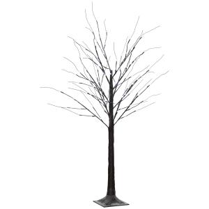 Konstgjord Björk med 96 Varmvita Mikro-LED, Brun, 150 cm