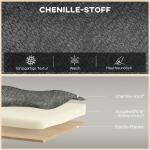 Soffa 2-sits Grå Chenille och Trä för Vardagsrum Liten Soffa med Hög Rygg och Mjuk Sits Modern Design