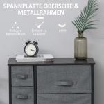 Byrå 7 Tyglådor Praktisk Förvaringsmöbel Metallram och Träskiva Modern Design för Sovrum eller Hall Grå 63,5 X 30 X 71 Cm
