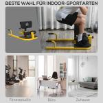 Sissy Squat Bänk Stabil Gul Svart Stål för Benträning och Magträning Justerbar 3 i 1 Trainer Upp till 120 kg 50 x 97 x 44,5–56,5 cm