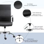 Ergonomisk Chefsstol i Konstläder, Bekväm Kontorsstol med Hög Rygg och Gungfunktion, Stilren Design för Kontor, Svart
