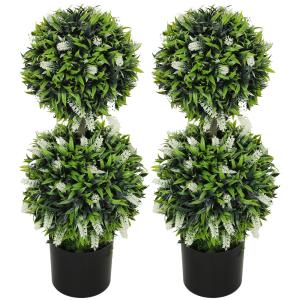 Set med 2 Konstgjorda Växter UV-beständiga i Blomkruka, 70 cm Inomhusväxter, Grön