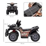 Elektrisk Fyrhjuling för Barn, Tuff ATV med LED-Ljus och Stora Hjul, Rolig Leksaksbil för Utomhuslek, Svart, 70 x 42 x 45 cm, 18-36 månader
