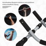 Pull-Up Bar Multifunktionell Träningshållare Dörrstång Stål med Skumhandtag för Fitness Hemma Svart Grå 92 X 40 X 17 Cm