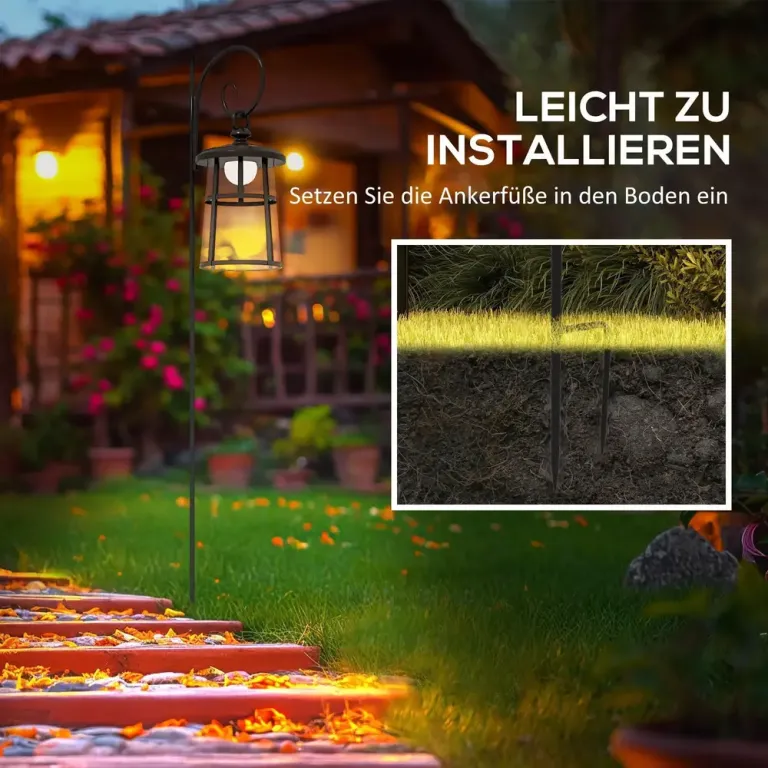 Trädgårdslykta Gatulykta Svart av Plast Solar LED 122 Cm