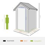 Verktygsbod Trädgårdsbod Redskapsbod med Ventilationsfönster Metall för Trädgård Grå 134 X 104 X 204 Cm