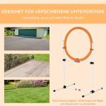 Hoppring för Hundagility Justerbart Träningshinder för Hundsport Vit Orange 74,5 X 66 X 91 Cm