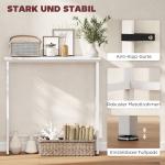 Konsolbord Hallbord med Justerbara Fotkuddar och Tippskydd för Litet Rum, Vit, 75x24x76 cm