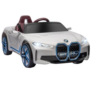 Barnelbil BMW Licensierad Vit av Plast och Metall för Barn 3-5 År med Fjärrkontroll och MP3 Spelare Strålkastare Hastighet 3-5 km/h