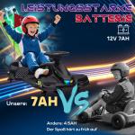 Elektrisk Barnkart med Gummihjul, Ljus och Musik, 3–8 km/h, Svart