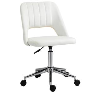 Kompakt Snurrstol i Beige Tyg, Höj- och Sänkbar Skrivbordsstol för Hemmakontor, Modern Design Utan Armstöd, Beige