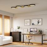 Taklampa LED Dimbar Svart och Guld Metall för Vardagsrum och Sovrum Modern Takarmatur med Fjärrkontroll och Justerbar Färg 38 W