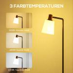 Golvlampa LED Svart Metall och Plast för Vardagsrum Läslampa med Roterbart Huvud och Justerbar Färgtemperatur Dimbar