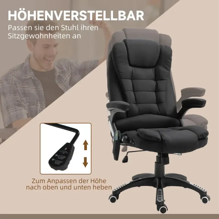Kontorsstol med Vibrationsmassage och Värme Höj