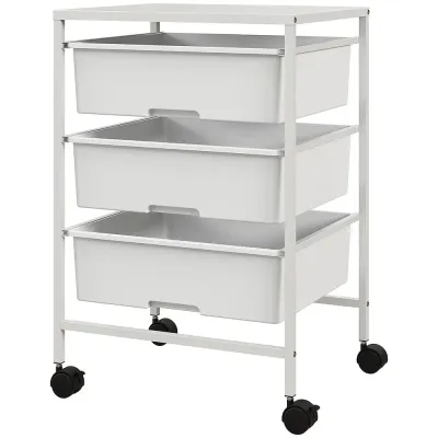 Rullvagn Vit av Plast 40,8 x 33,5 x 60,5 cm