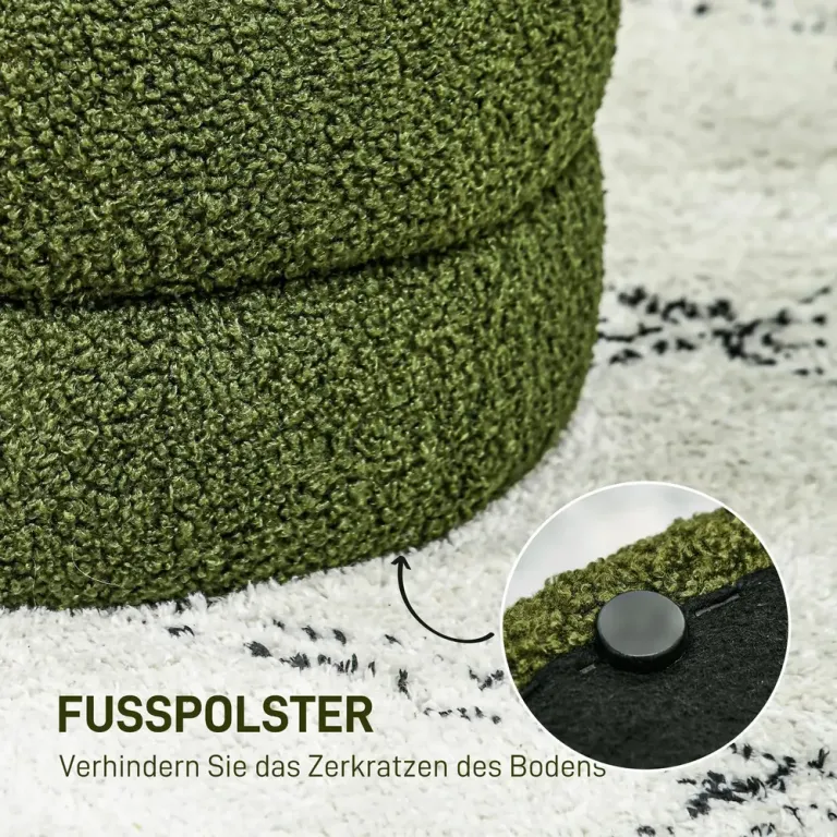Rund Pall Teddyfleece Upp till 120 kg Grön Ø40 x 45 cm