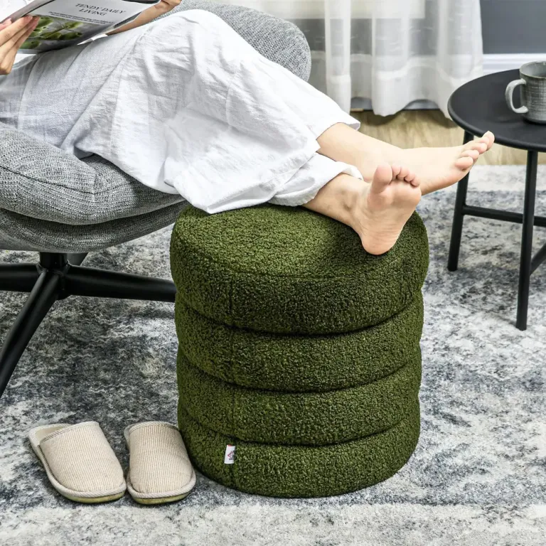 Rund Pall Teddyfleece Upp till 120 kg Grön Ø40 x 45 cm