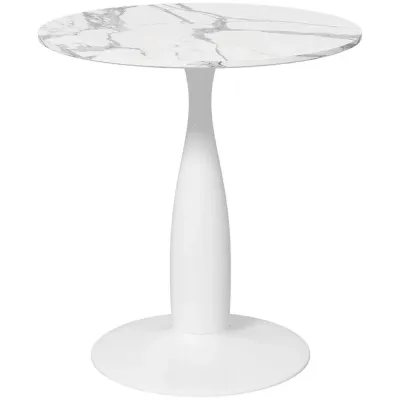 Runt Matbord Pulverlackerat Stål MDF 70 x 74 cm, Vit