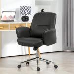 Kontorsstol Skrivbordsstol med Vippfunktion Svart av Mikrofiber för Kontor och Arbetsrum Ergonomisk Snurrstol 120 kg 67 x 69 x 92-102 cm