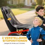 Trampbil Go-kart Röd Metall och Plast för Barn 3-8 År Trampfordon med Justerbar Sits och Handbroms Säker och Rolig Lek