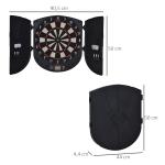 Elektronisk Darttavla med Röstmeddelanden, LED-skärmar, 6 Dart, 26 Spel och 185 Varianter, Dartmaskin med Dörr, för upp till 8 Spelare
