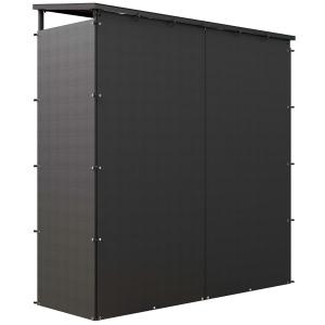 Vedställ Vedhylla Svart av Metall för Utomhus och Inomhus med Vattentätt Lock Lastkapacitet 2000 kg 185 x 62 x 184 cm