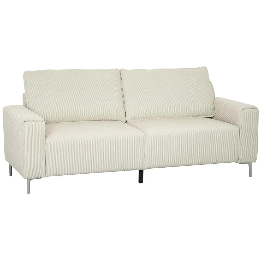 Soffa 3-Sits Soffa med Armstöd Krämvit av 193 x 77 x 80 Cm