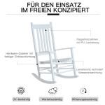 Gungstol Trä med Armstöd Relaxstol Trädgårdsstol för Trädgård och Terrass Vit 69 X 86 X 115 Cm