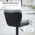 Barstolar i Retro-Design 2-Pack, Snurrbara Köksstolar i Konstläder, Justerbar Höjd för Bar och Kök, Svart, 47 x 51,5 x 89-109 cm
