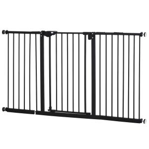 Spänngrind för Dörröppning, Justerbar Säkerhetsgrind med Förlängning, Enkel Montering utan Borrning, Svart, 136,3 x 76,2 cm