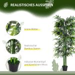 Konstgjord Växt Bambu Grön av Plast och Tyg för Vardagsrum Dekorativt Träd med Plantering Naturlig Look Lättskött 180 cm