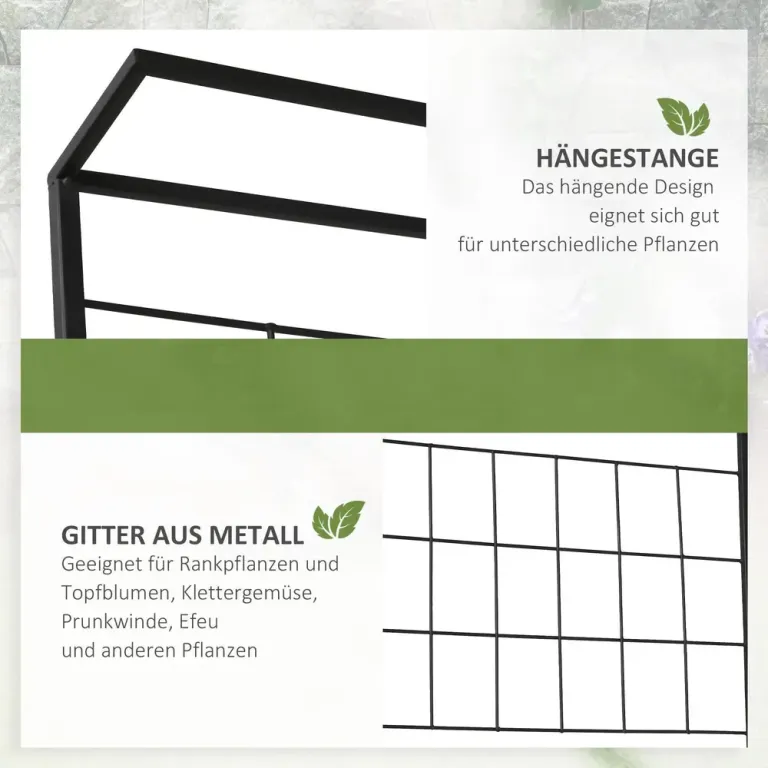 Blomtrappa i Metall 3 Hyllor 60,5 x 59,5 x 95,5 cm